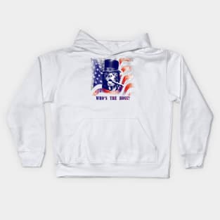 Whos The Boss Patriot Dog Stars And Stripes Kids Hoodie